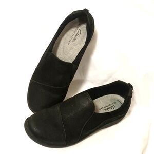 Clark's Cloudsteppers Sillian Paz Black Slip-On Loafers Womens Sz 8